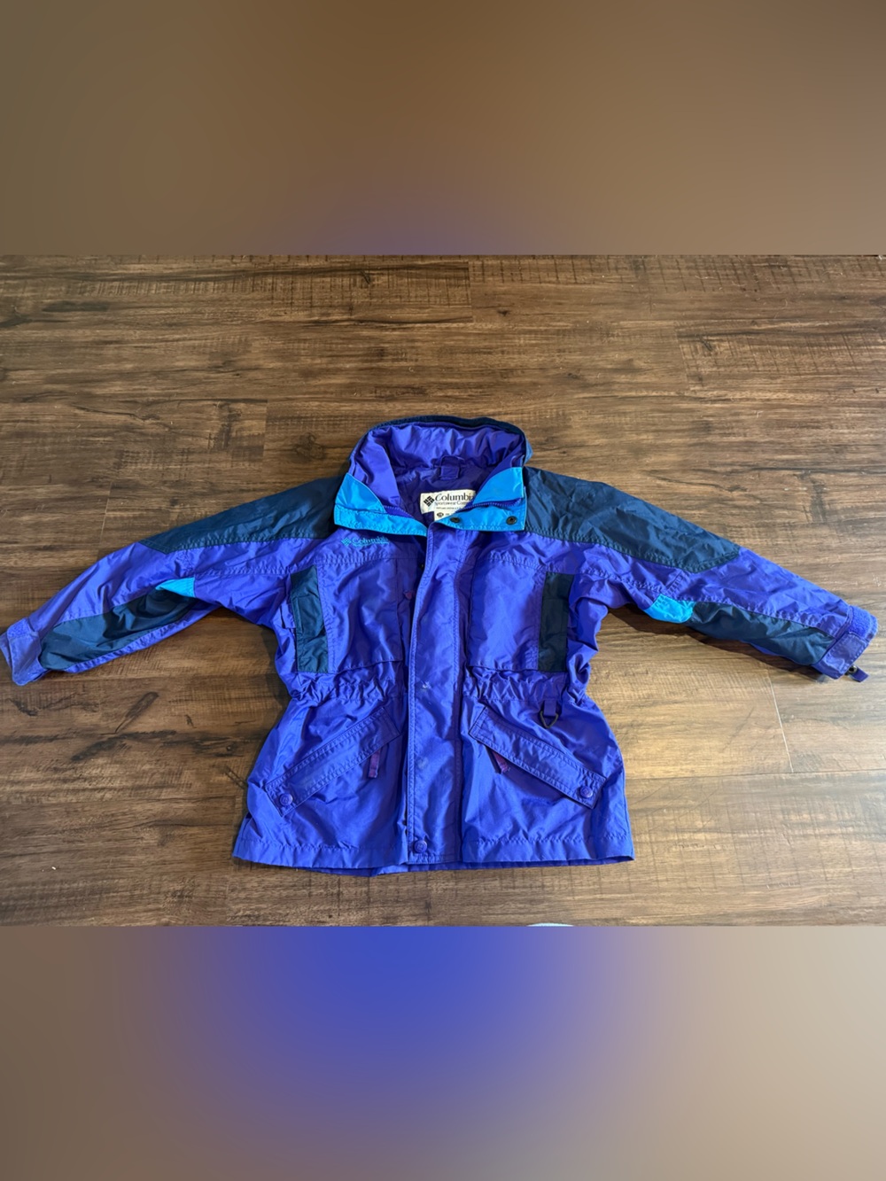 Vintage Columbia Sportswear Kids 7/8 Colorblock Ski Jacket Purple Blue 90s